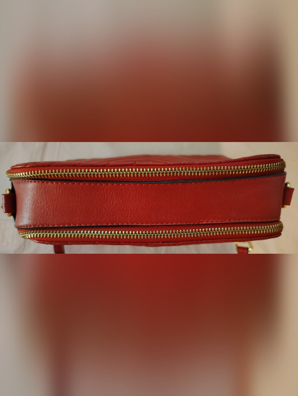 ALDO Red Quilted Crossbody Bag Size: 10"L X 7"H. - Picture 3 of 6